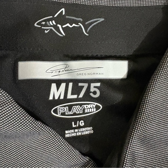 Greg Norman Men's Play Dry ML75 Tech Performance Golf Polo Black/Gray Sz L Sport - Picture 3 of 7